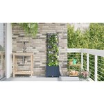 vidaXL Jardinière de jardin avec treillis gris 40x40x143 cm