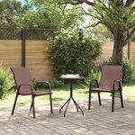 vidaXL Chaises empilables de jardin lot de 2 Marron Tissu textilène
