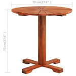 vidaXL Table de bistro 70x70 cm Bois d'acacia massif