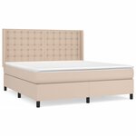 vidaXL Sommier à lattes de lit avec matelas Cappuccino 160x200 cm