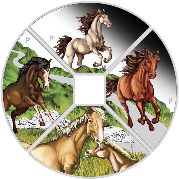 Monnaie YEAR OF THE HORSE Quadrant Set 4 x 1 Oz Argent 1$ Tuvalu 2026
