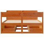 vidaXL Cadre de lit sans matelas cire marron 140x190cm bois pin massif