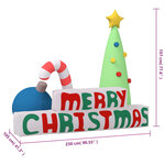 vidaXL Décoration gonflable Merry Christmas avec LED 197 cm