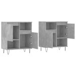 vidaXL Buffets 2 Pièces gris béton bois d'ingénierie