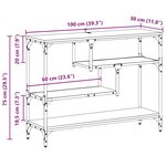 vidaXL Table console Chêne noir 100 x 30 x 75 cm Bois d'ingénierie