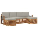vidaXL Ensembles de canapés avec coussin 6 Pièces Gris Naturel et Clair