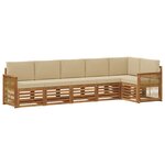 vidaXL Ensemble de canapé d'angle avec coussin 5 Pièces Naturel