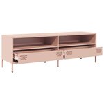vidaXL Meuble TV rose 135x39x43 5 cm acier laminé à froid