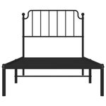 vidaXL Cadre de lit métal sans matelas avec tête de lit noir 90x200 cm
