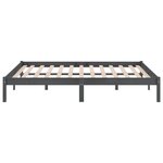 vidaXL Cadre de lit sans matelas gris bois massif 200x200 cm
