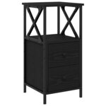 vidaXL Cabinet de chevet 2 Pièces Chêne noir 34 x 35 5 x 70 cm
