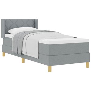 vidaXL Lit à Ressorts avec matelas Gris clair 80 x 200 cm tissu