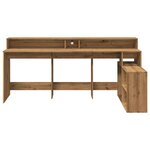 vidaXL Bureau avec lumières LED chêne artisanal bois d'ingénierie