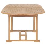 vidaXL Meuble à dîner de jardin 9 Pièces 180-280x100x75 cm Teck massif