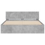 vidaXL Cadre de lit avec LED sans matelas gris béton 160x200 cm