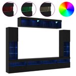 vidaXL Ensemble meuble TV 6 Pièces Chêne noir Bois d'ingénierie