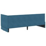 vidaXL Cadre de lit d'angle avec matelas 2 Pièces Bleu Velours