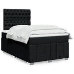 vidaXL Sommier à lattes de lit avec matelas Noir 120x200 cm Tissu