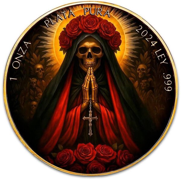 Pièce de monnaie en Argent g 31.1 (1 oz) Millésime 2024 PRAYING SANTA MUERTE