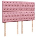 vidaXL Sommier à lattes de lit avec matelas Rose 140x190 cm Velours