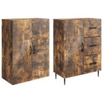 vidaXL Ensemble de Meubles 2 Pièces Chêne fumé 66 x 34 5 x 89 5 cm
