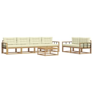 vidaXL Ensemble de canapés d'extérieur 6 pc Blanc et crème