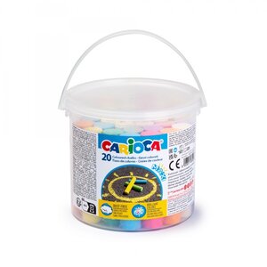 Carioca Lot de 20 Maxi Pots à Craie avec Poignée - Sans Poussière - Couleurs Vives - Lavable - Facile à Effacer - Différentes Couleurs