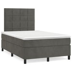 vidaXL Sommier à lattes de lit et matelas gris foncé 120x190cm velours