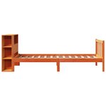 vidaXL Lit bibliothèque sans matelas cire marron 100x200 cm pin massif