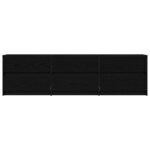 vidaXL Meuble TV avec tiroir Noir 182 x 34 x 50 cm Bois d'ingénierie