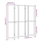 vidaXL Cloison de séparation 5 panneaux marron foncé paulownia massif