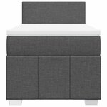 vidaXL Sommier à lattes de lit avec matelas Gris foncé 80x200 cm Tissu