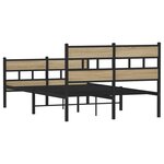 vidaXL Cadre de lit en métal sans matelas chêne sonoma 120x200 cm
