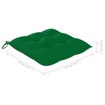 vidaXL Chaises à manger de jardin avec coussins lot de 3 Acacia massif