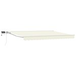 vidaXL Cadre de store manuel avec LEDs Crème et Blanc 5 × 3 5 m