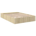 vidaXL Cadre de lit chêne sonoma 135x190 cm bois d'ingénierie