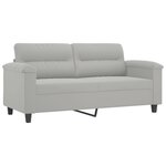 vidaXL Ensemble de canapés 3 Pièces coussins gris clair tissu microfibre