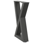 vidaXL Pieds de table basse 2 pièces Anthracite 38 x (42-43 3) cm Acier
