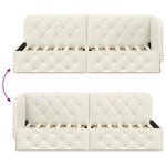 vidaXL Cadre de lit d'angle avec tête de lit Crème 80 x 200 cm Velours