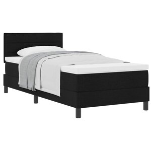 vidaXL Lit à ressorts avec matelas Noir 90 x 190 cm tissu