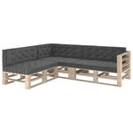 Vidaxl coussins de plancher de palette 7 pièces anthracite coton