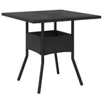 vidaXL Ensemble à manger de jardin et coussins 5 Pièces noir rotin verre
