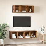 vidaXL Ensemble meuble TV 2 Pièces Bois Ancien Bois d'ingénierie