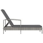 vidaXL Chaise longue avec accoudoirs Résine tressée Gris