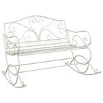 vidaXL Banc de jardin Blanc antique Acier