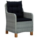 vidaXL Mobilier à dîner 9 Pièces avec coussins Résine tressée Gris clair