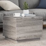 vidaXL Table basse avec lumières LED sonoma gris 50x50x40 cm