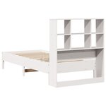 vidaXL Lit bibliothèque sans matelas blanc 90x200cm bois de pin massif