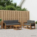vidaXL Ensemble de canapés d'extérieur 6 Pièces Naturel et Anthracite