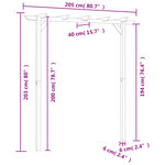 vidaXL Pergola de jardin 200 x 40 x 205 cm Bois